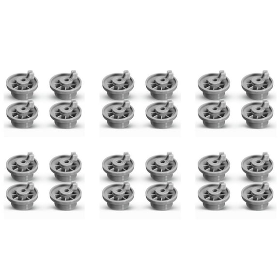 24x Dishwasher Lower Bottom Basket Wheels Compatible for & 165314 Dishwasher Parts Lower Rollers,24 x dishwasher wheel,Grey