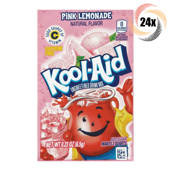 24x Packets Kool-Aid Pink Lemonade Caffeine Free Soft Drink Mix | Fast Shipping!