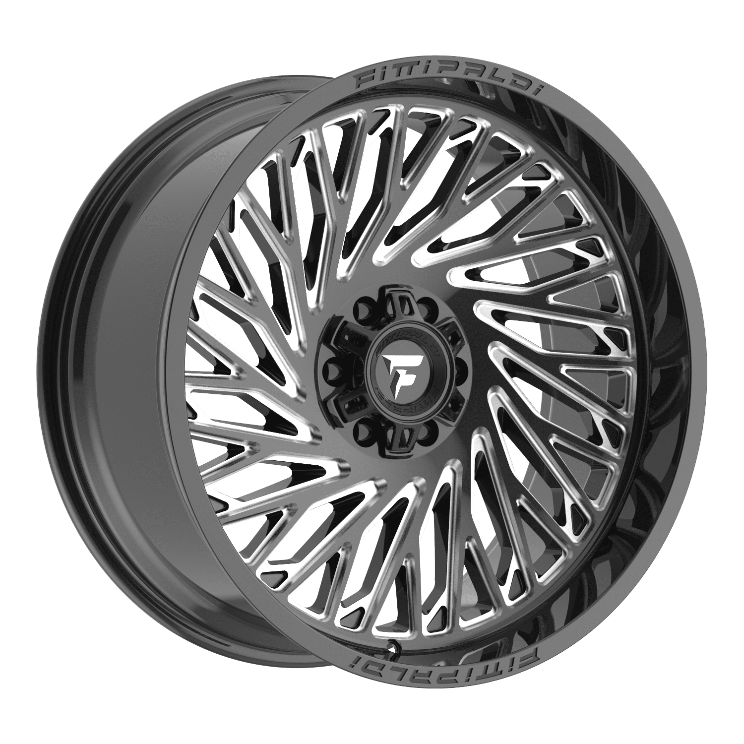 24x10 Fittipaldi Offroad FA15BM Gloss Black Milled Wheel 8x180 (0mm)