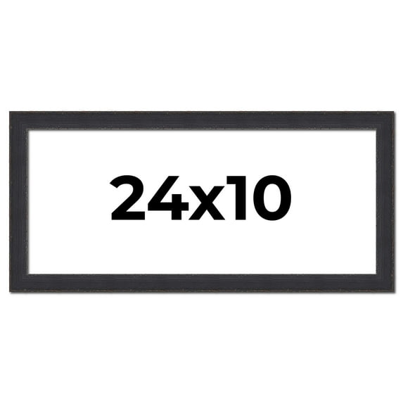 24x10 Frame Black Real Wood Picture Frame Width 1.25 Inches | Interior Frame Depth 0.5 Inches |