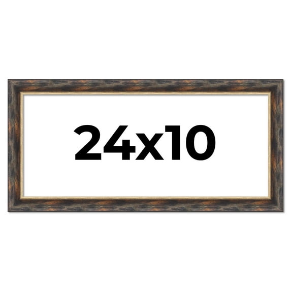24x10 Frame Gold Real Wood Picture Frame Width 1.5 inches | Interior Frame Depth 0.5 inches |