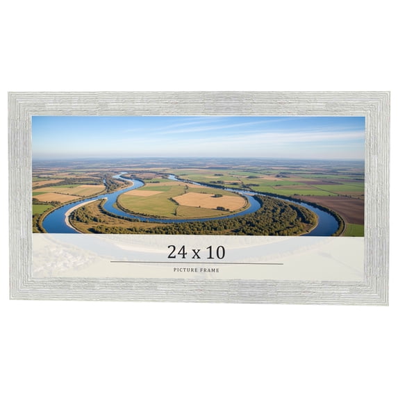 24x10 Frame White Real Wood Picture Frame Width 1.5 inches | Interior Frame Depth 0.5 inches | Barn