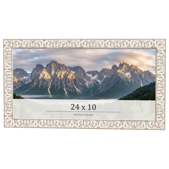 24x10 Frame White Real Wood Picture Frame Width 1.5 inches | Interior Frame Depth 0.5 inches |