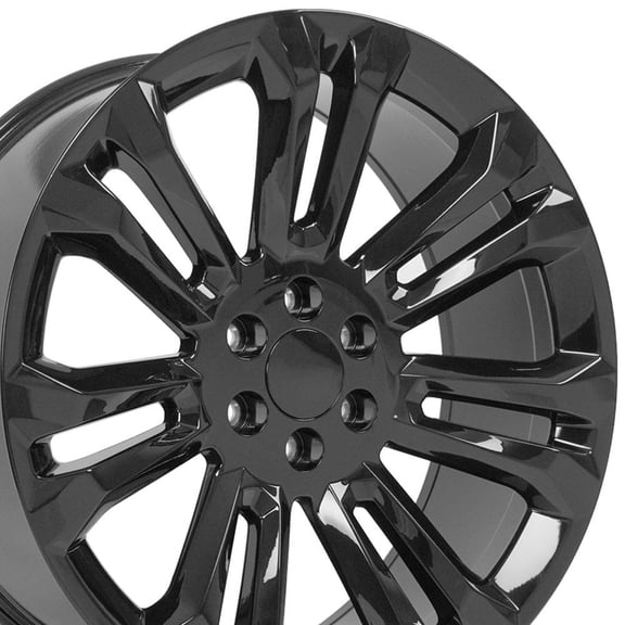 OE Wheels CV43B 24 Inch Rim Fits Silverado 1500 Style 6x139.7 24x10 Gloss Black - Hollander 5666 (1)
