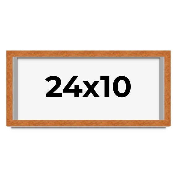 24x10 Shadow Box Frame Brown | 0.875 Inches Deep Real Wood Contemporary Shadowbox Display Frame |