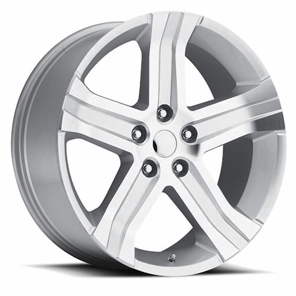 New 24x10 Inch Wheel for Ram Truck RT FR 69 Style 24 inch Gloss Silver W/ Machined Face Alloy Rim 5x5.5" Bolt-Pattern 25mm Offset - Factory Reproduction Wheel
