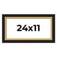 thumbnail image 1 of 24x11 Frame Gold Real Wood Picture Frame Width 2.25 Inches | Interior Frame Depth 0.5 Inches |, 1 of 8