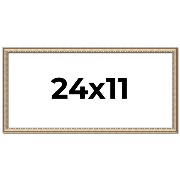 24x11 Frame Silver Real Wood Picture Frame Width 0.75 Inches | Interior Frame Depth 0.5 Inches |