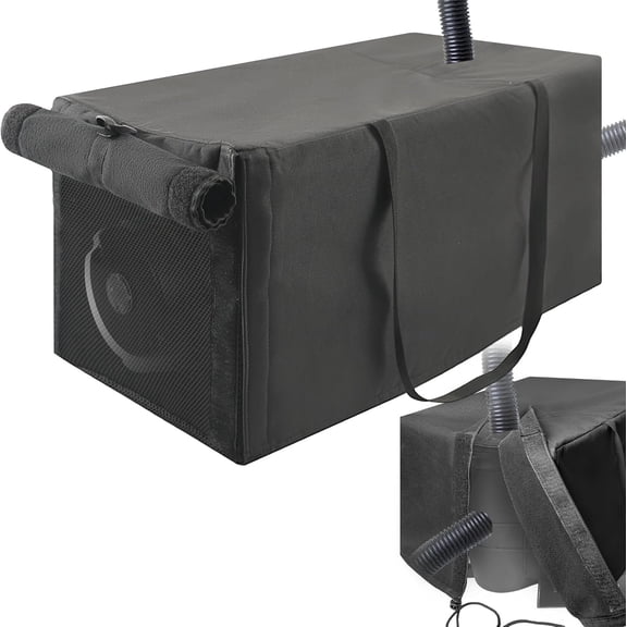 24x11x11 Inch Pool Pump Cover with 2 Side Openings, 3-Layer Pool Heater Cover Equipment Enclosure, Winter Protection with Rolling Door and 2 Fixed Handles