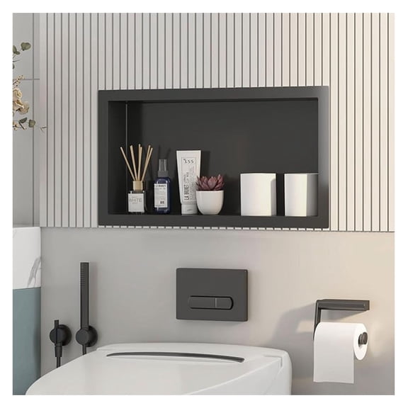 24x12 Black Shower Niche for Shower Wall,Bathroom Medicine Cabinet Recessed,Surface Mount Medicine Cabinet,Small Bathroom Wall Cabinet,Recessed Wall Niche for Over Toilet Storage/Living Room