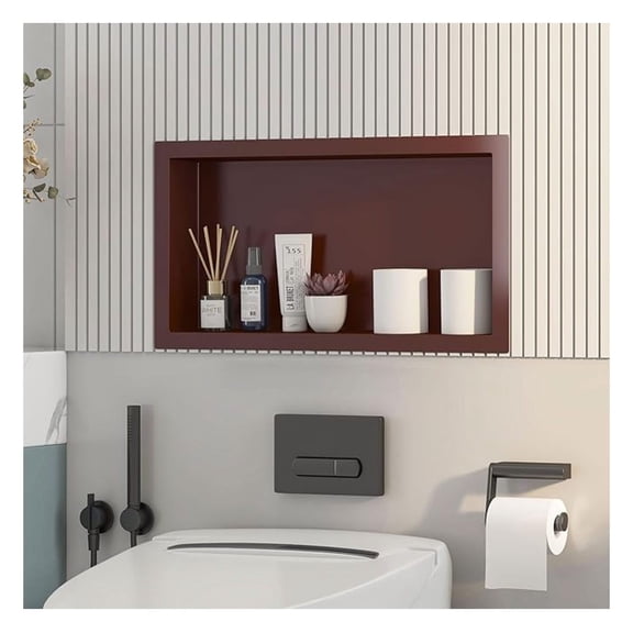 24x12 Brown Shower Niche for Shower Wall,Bathroom Medicine Cabinet Recessed,Surface Mount Medicine Cabinet,Small Bathroom Wall Cabinet,Recessed Wall Niche for Over Toilet Storage/Living Room