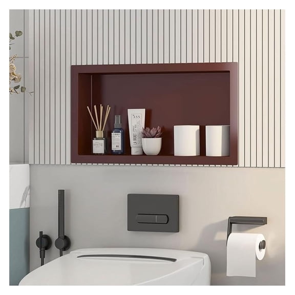 24x12 Brown Shower Niche for Shower Wall,Bathroom Medicine Cabinet Recessed,Surface Mount Medicine Cabinet,Small Bathroom Wall Cabinet,Recessed Wall Niche for Over Toilet Storage/Living Room