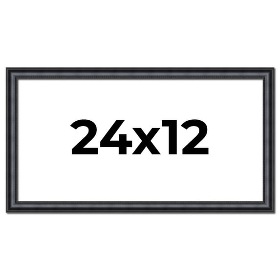 24x12 Frame Black Real Wood Picture Frame Width 1.25 inches | Interior Frame Depth 0.5 inches |