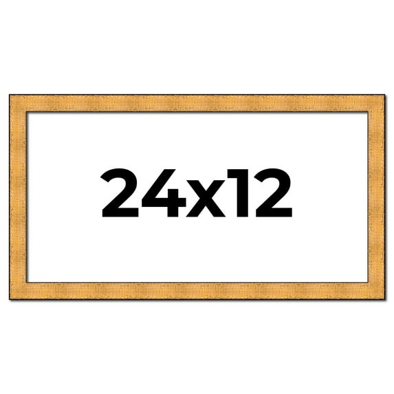 24x12 Frame Gold Rustic Solid Wood Picture Frame | 1.25 Inch Wide Moulding | Rustique Gold