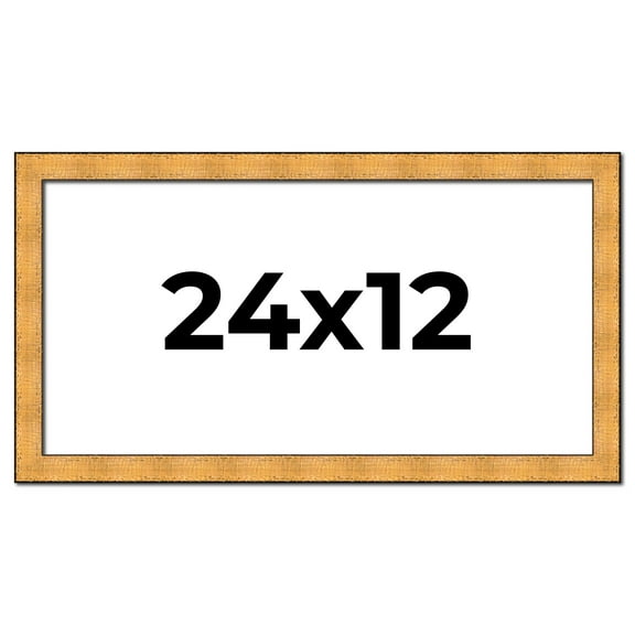 24x12 Frame Gold Rustic Solid Wood Picture Frame | 1.25 Inch Wide Moulding | Rustique Gold