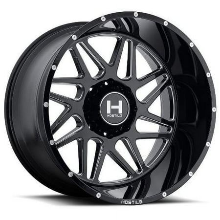 24x12 Hostile H108 Sprocket Blade Cut (Blk Milled) Wheel 8x170 (-44mm)