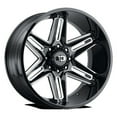 thumbnail image 1 of 24x12 Vision 363 Razor Gloss Black Milled Spoke Wheel 8x180 (-51mm), 1 of 2