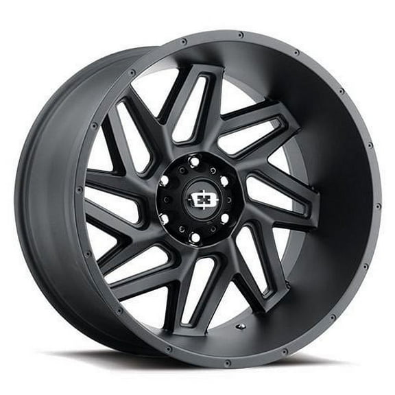 24" Vision Off-Road 361 Spyder Satin Black Wheel 24x12 8x6.5 Lifted Rim -51mm