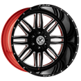 thumbnail image 1 of 24x12 XFX Flow XFX-303 Gloss Black Milled W/Red Inner Wheel 6x135/6x5.5 (-44mm), 1 of 2