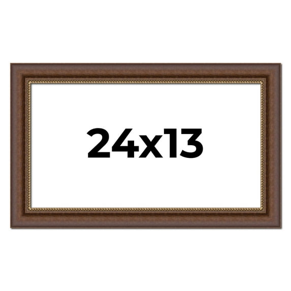 24x13 Copper and Brown Real Wood Picture Frame Width 2 inches | Interior Frame Depth 0.5 inches |
