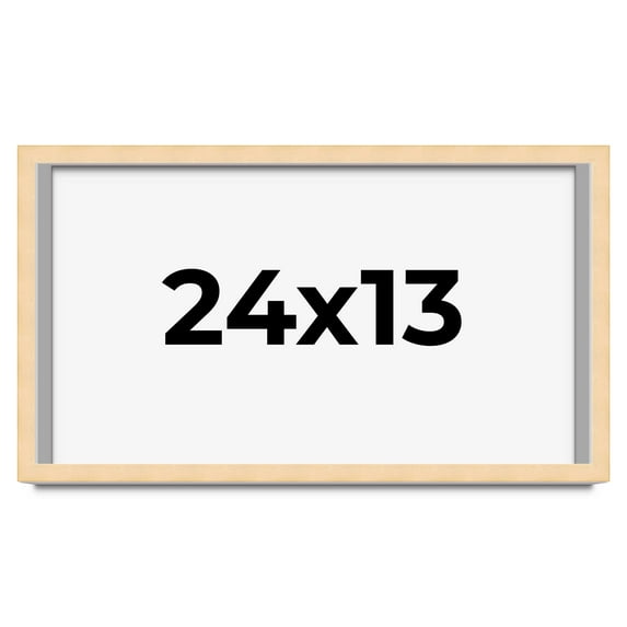 24x13 Frame Beige Real Wood Picture Frame Width 0.75 inches | Interior Frame Depth 0.5 inches |