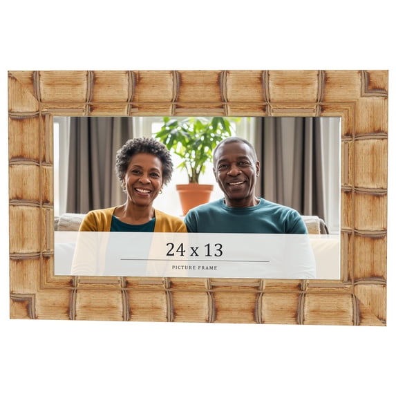 24x13 Frame Beige Real Wood Picture Frame Width 3 inches | Interior Frame Depth 0.5 inches |
