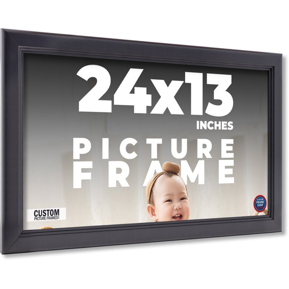 24x13 Frame Black Passaggi Solid Wood Picture Frame Width 1.5 Inches | Interior Depth 0.5 Inches |