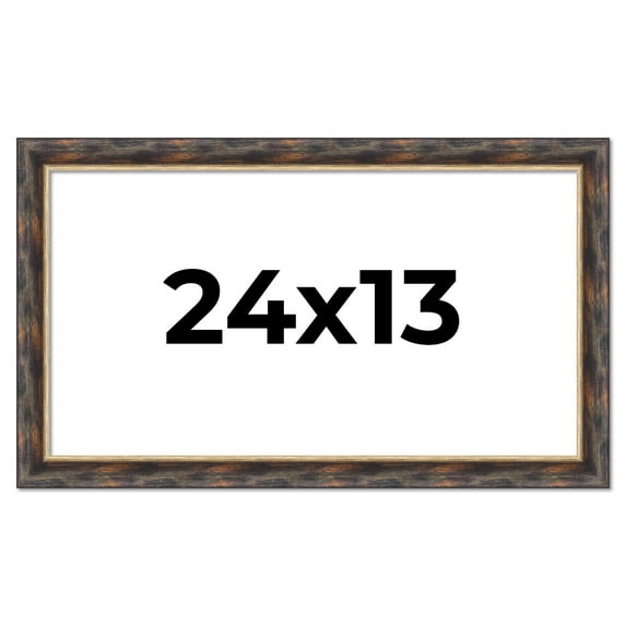 24x13 Frame Gold Real Wood Picture Frame Width 1.5 inches | Interior Frame Depth 0.5 inches |