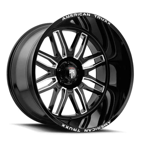 24x14 American Truxx Restless Black/Milled Wheel 8x6.5 (-76mm)
