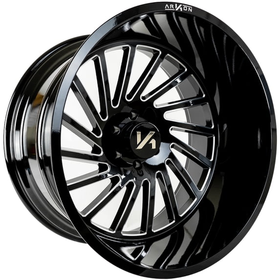 24x14 Black Milled Wheel Arkon Off-Road Caesar (Proper Directional) 8x6.5 -81