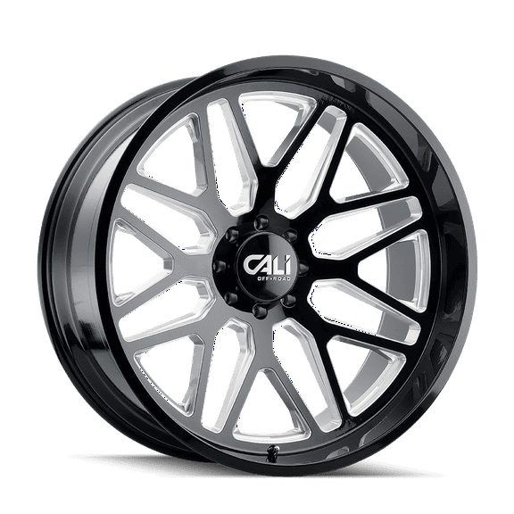 24x14 Cali Off-Road 9116 Invader Gloss Black/Milled Spokes Wheel 6x135 (-76mm)