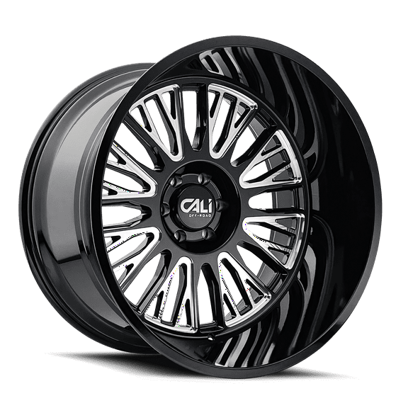 Cali Off-Road 9116-24481BM Vertex 9116 Gloss Black Milled Wheel - 24 x 14 in., 8-165.1 mm, -76 mm, 125.2 mm