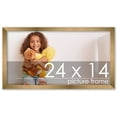thumbnail image 1 of 24x14 Gold Bronze Wood Picture Frame - UV Acrylic, Foam Board Backing, Hanging Hardware, 1 of 9