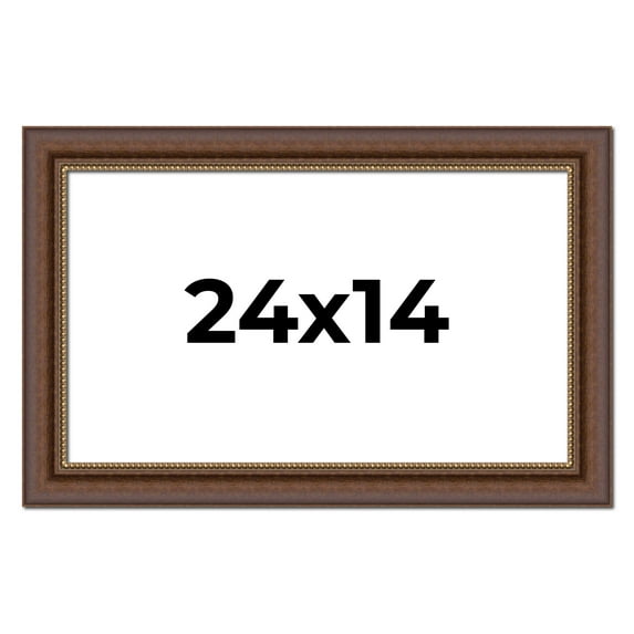 24x14 Copper and Brown Real Wood Picture Frame Width 2 inches | Interior Frame Depth 0.5 inches |