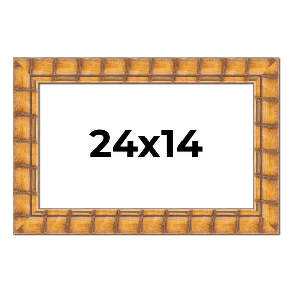 24x14 Frame Beige Real Wood Picture Frame Width 3 inches | Interior Frame Depth 0.5 inches |