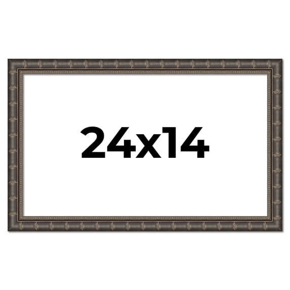 24x14 Frame Black Bamboo Solid Wood Picture Frame Width 1.5 Inches | Interior Frame Depth 0.5