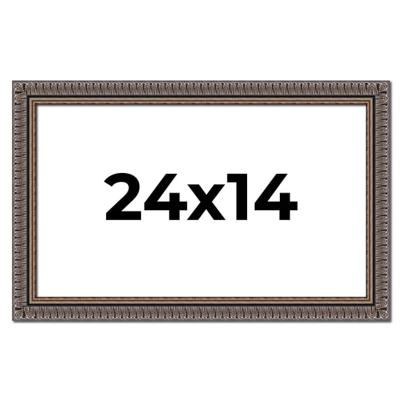 24x14 Frame Black Feather Payton Ornate Solid Wood Picture Frame Width 1.75 Inches | Interior Depth