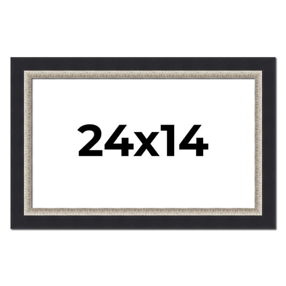 24x14 Frame Black Real Wood Picture Frame Width 2.25 Inches | Interior Frame Depth 0.5 Inches |