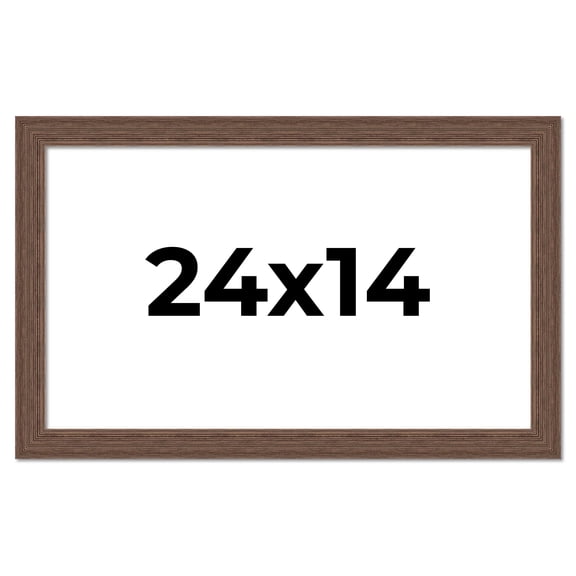 24x14 Frame Brown Distressed Barnwood Picture Frame | Rustic Farmhouse Photo Frame Includes UV