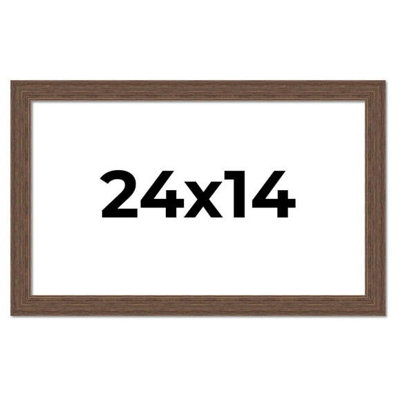 24x14 Frame Brown Distressed Barnwood Picture Frame | Rustic Farmhouse Photo Frame Includes UV