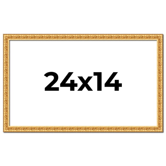 24x14 Frame Gold Real Wood Picture Frame Width 1 inches | Interior Frame Depth 0.5 inches | Edwina