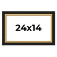 thumbnail image 1 of 24x14 Frame Gold Real Wood Picture Frame Width 2.25 Inches | Interior Frame Depth 0.5 Inches |, 1 of 8