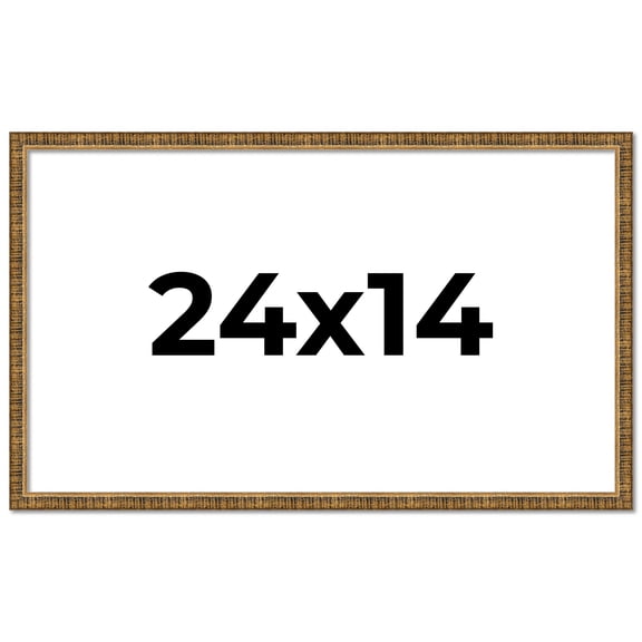 24x14 Frame Gold Solid Wood Picture Frame - Complete Modern Photo Frame Includes UV Acrylic