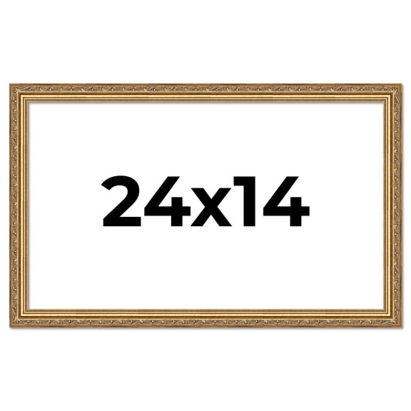 24x14 Frame Gold Solid Wood Picture Frame Width 1.25 Inches | Interior Frame Depth 0.375 Inches |