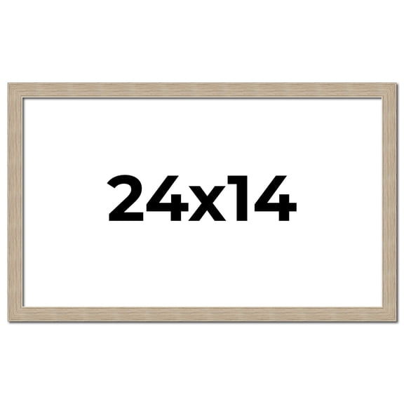 24x14 Frame Grey Solid Wood Picture Frame Width 1 Inches | Interior Frame Depth 0.5 Inches |
