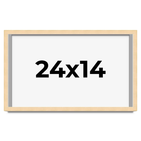 24x14 Frame Natural Wood Picture Frame | 0.75 Inch Moulding Width | with UV Acrylic Plexiglass,