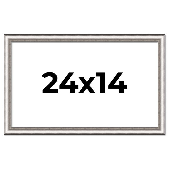 24x14 Frame Silver Real Wood Picture Frame Width 1.25 Inches | Interior Frame Depth 0.5 Inches |