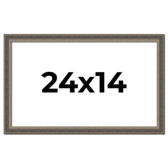 24x14 Frame Silver Real Wood Picture Frame Width 1.25 Inches | Interior Frame Depth 0.5 Inches |