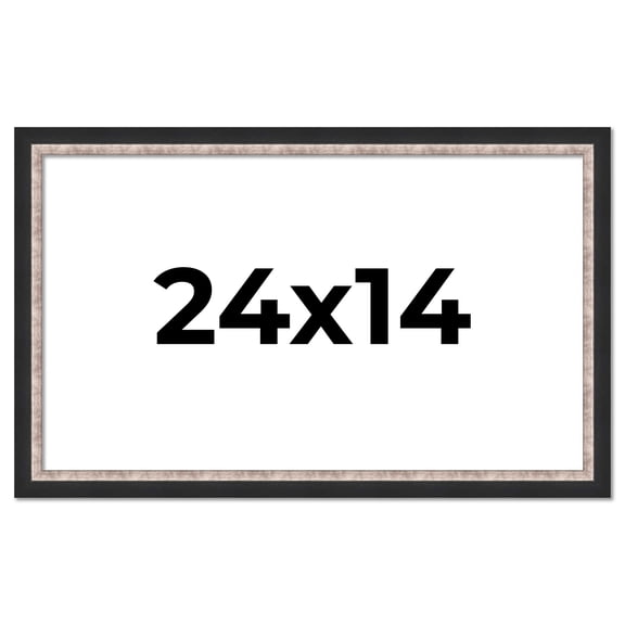 24x14 Frame Silver Real Wood Picture Frame Width 1.25 Inches | Interior Frame Depth 0.75 Inches |
