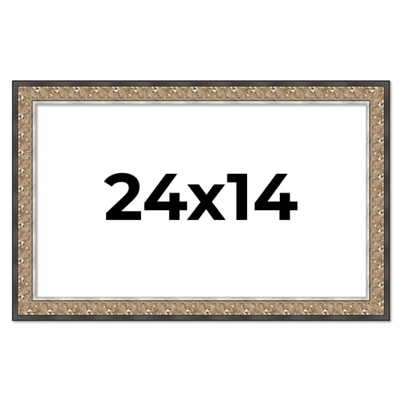 24x14 Frame Silver Real Wood Picture Frame Width 1.75 Inches | Interior Frame Depth 0.5 Inches |
